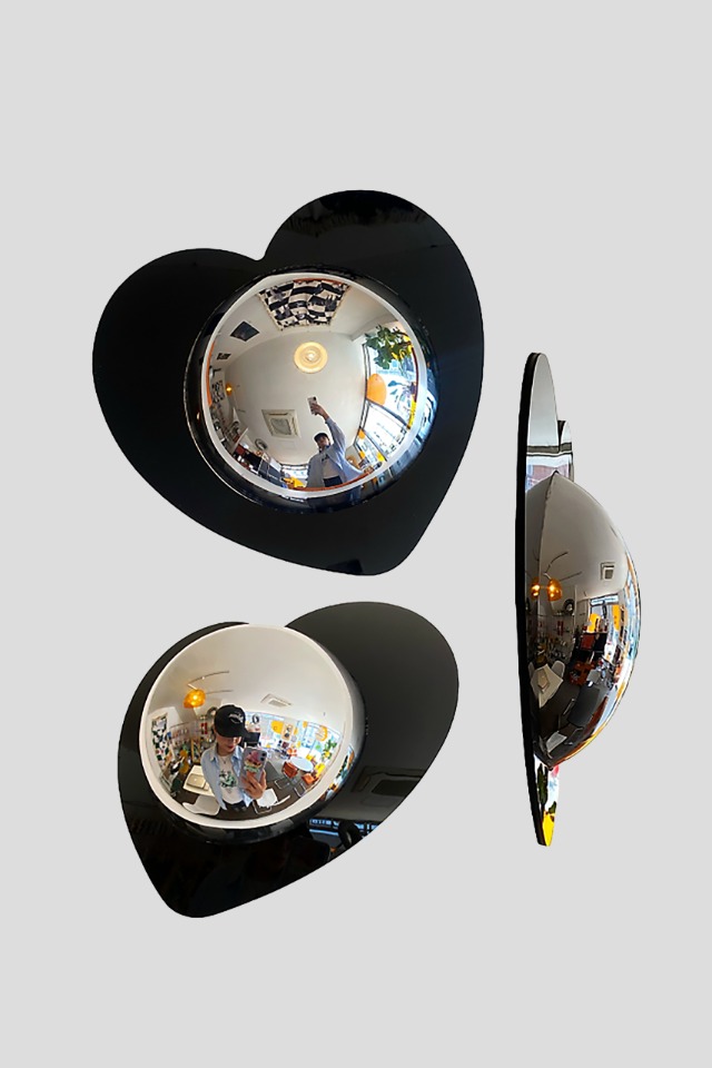 Heart Acrylic Convex Mirror (BLACK)