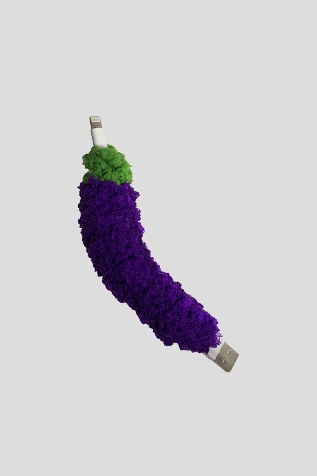 Fuzzy Mini Cable Eggplant