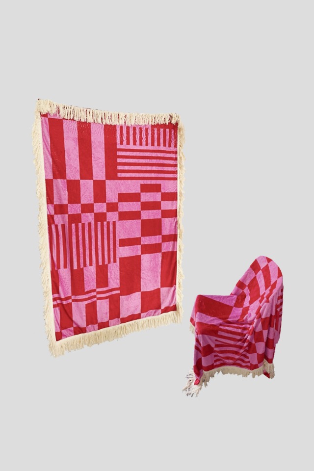 Checker ripe blanket (Red&amp;Pink)