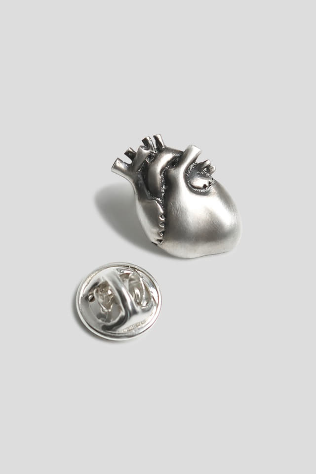 human heart lapel pin