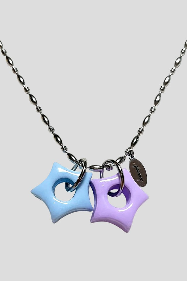 gleaming twin little star necklace [sky lavender]