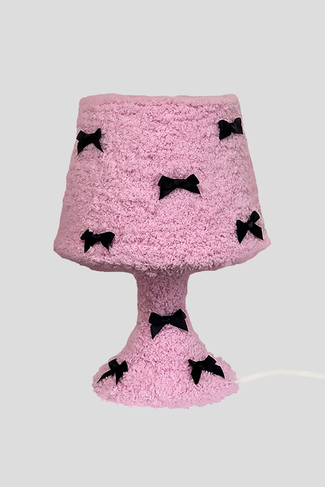 Fuzzy lamp_Ribbon_Pink (Black)