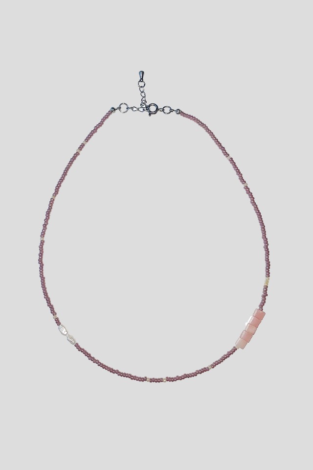 Shell Pink Necklace 쉘 핑크 비즈 목걸이