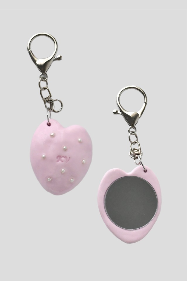 Mirror keychain - Love (pink)