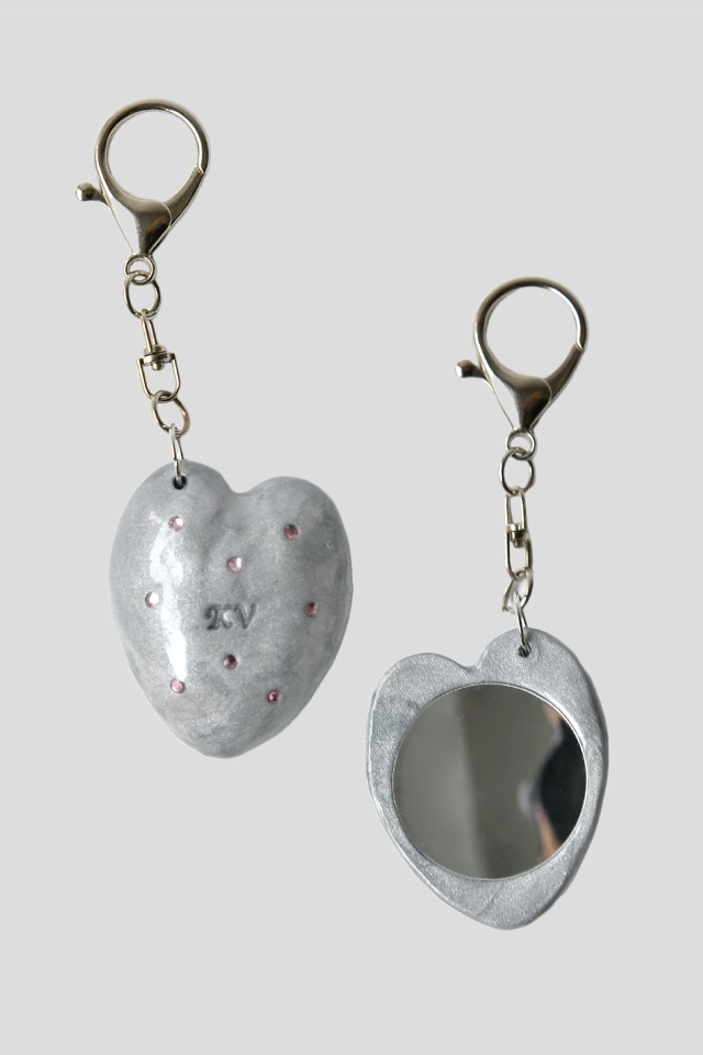 Mirror keychain - Love (silver)