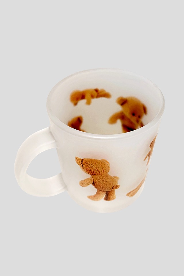 Bear glass mug cup (matte)