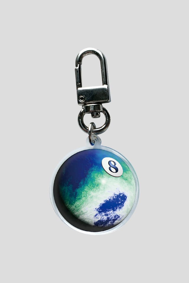 Earth 8ball acrylic keyring