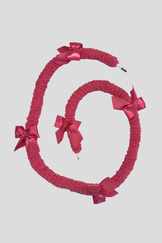Fuzzy cable_Ribbon_Hot pink (Hot pink)