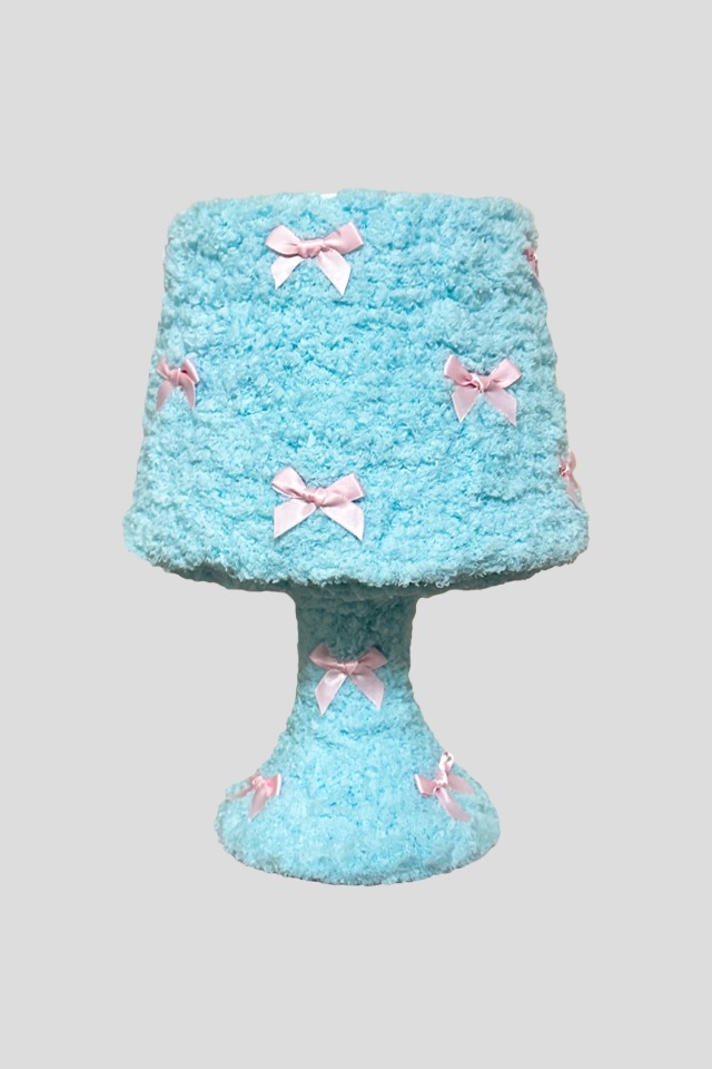 Fuzzy lamp_Ribbon_Sky blue (Pink)