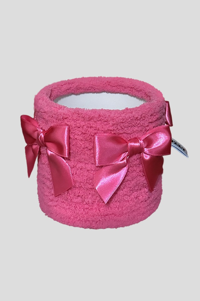 Fuzzy Pot_Ribbon_Hot pink (Hot pink)